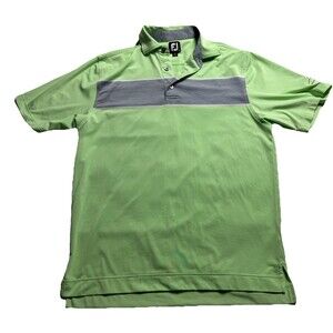 FJ Foot Joy Pale Green Performance Mens Golf Polo Shirt Sz M  Active